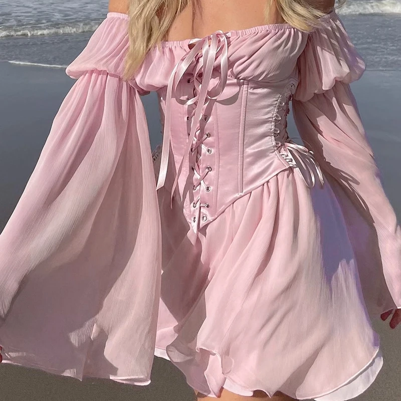 Fairy Pink Chiffon Mini Dress