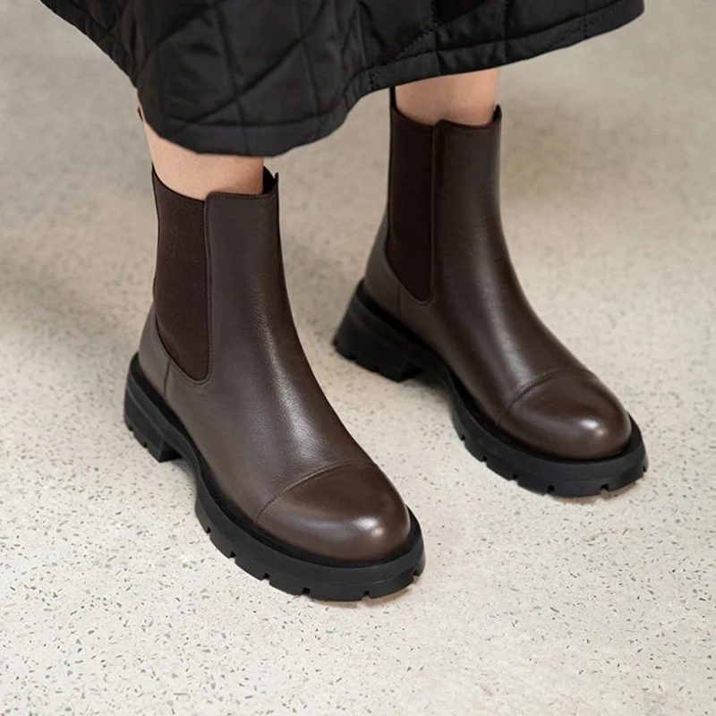 2024 Winter Shoes Women Leather Ankle Boots - Image 5
