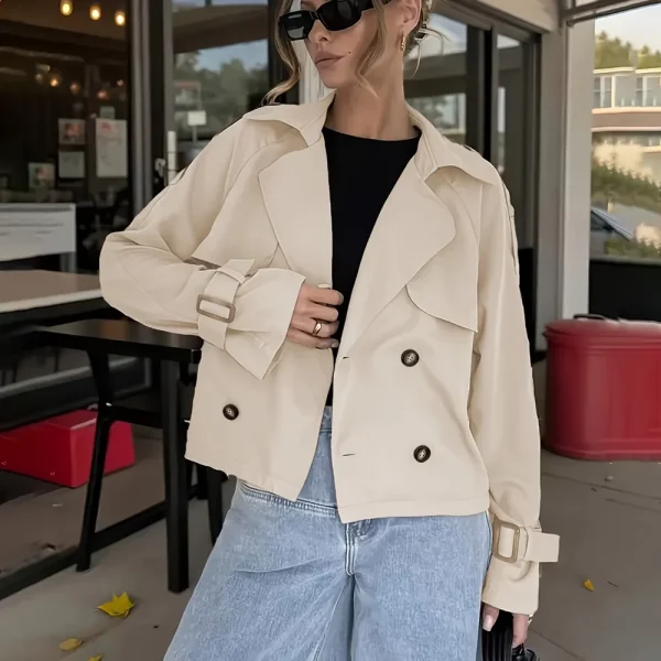 2025 Fall Women's Niche Collar Design Trench Coat