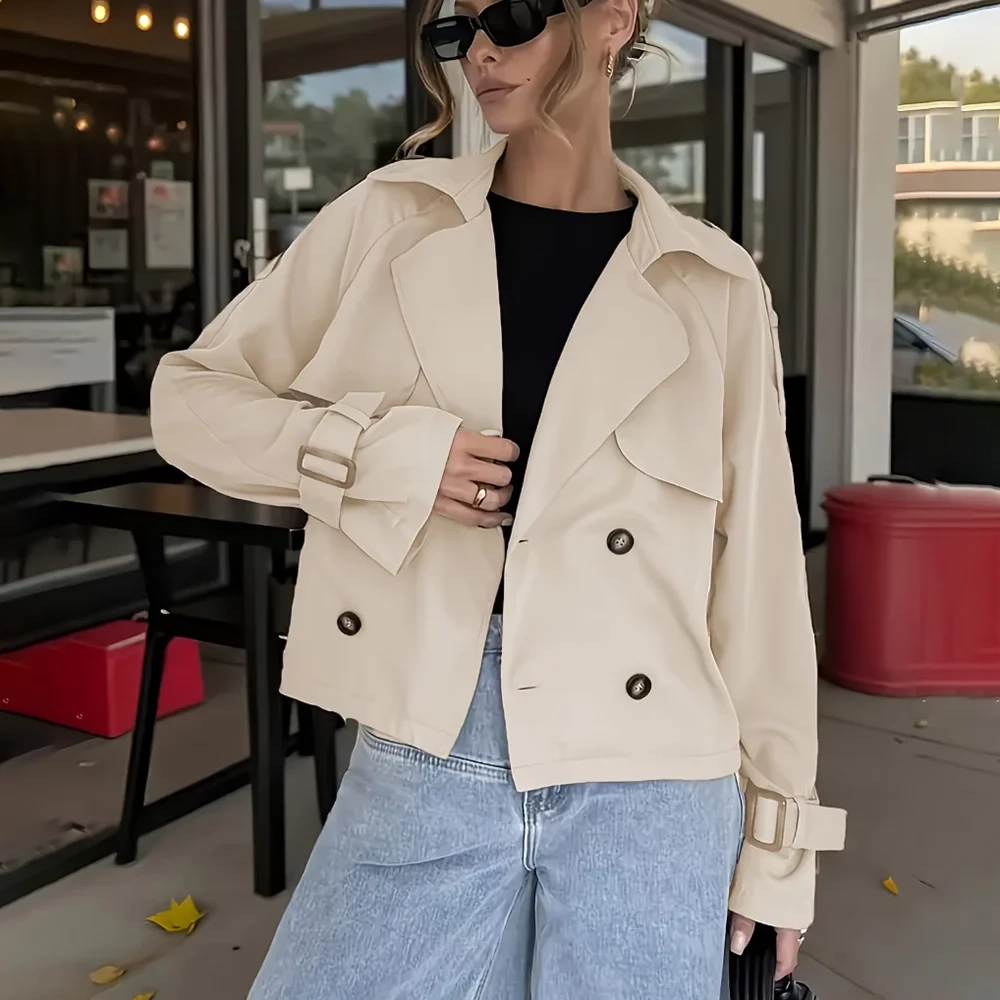 2025 Fall Women's Niche Collar Design Trench Coat