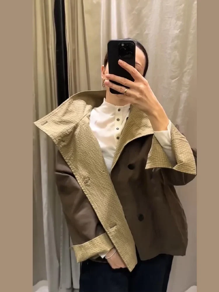 Oversized Women's Coat Jacket Reversible High Collar Jackets - Image 2