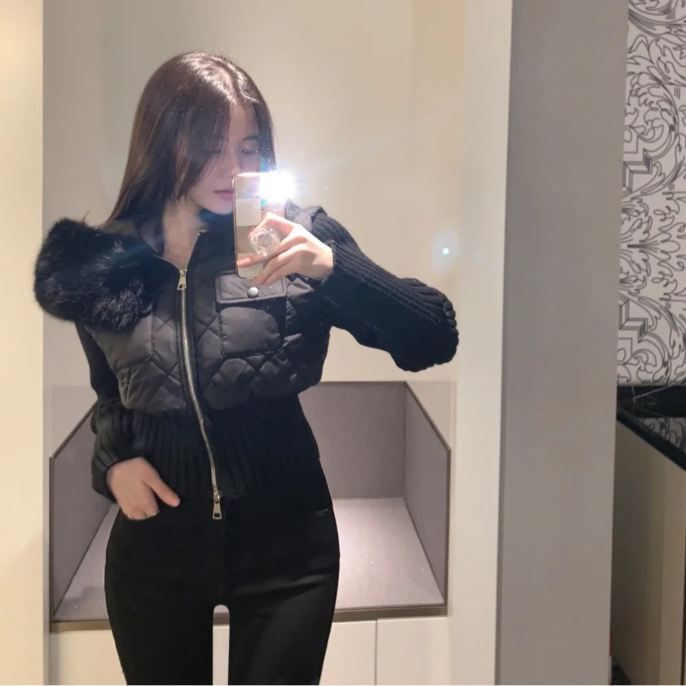 Fur Collar Cotton Top Leatherette Slimming Outerwear Coat - Image 4