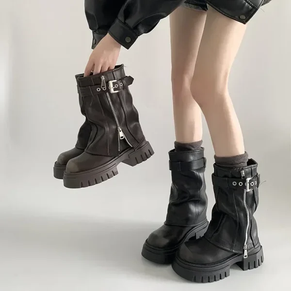 Winter Women Biker Boots