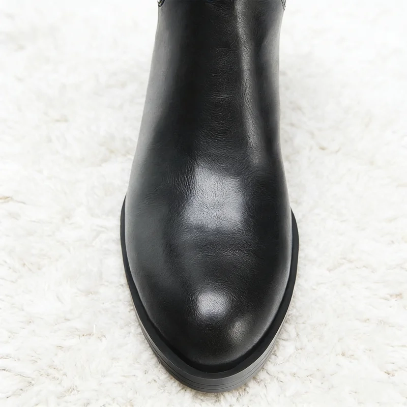 Unique Buckle Decorate Knee Boots - Image 5