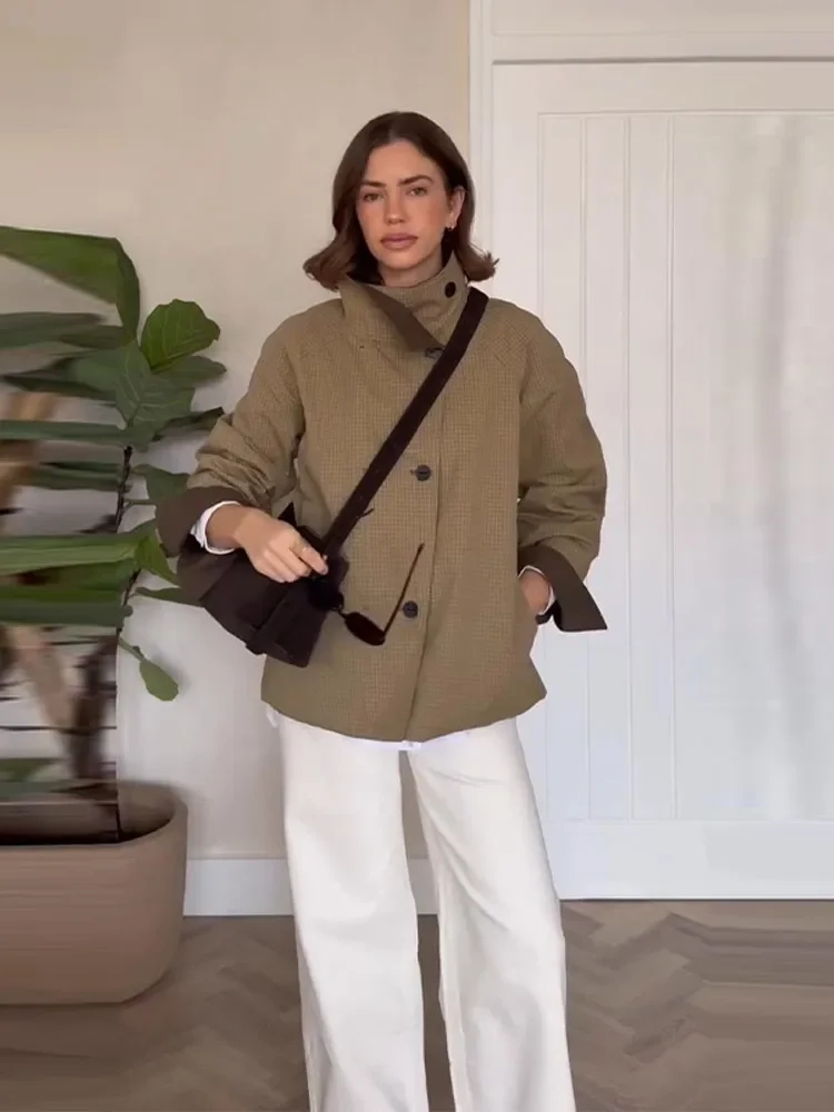 Oversized Women's Coat Jacket Reversible High Collar Jackets - Image 6