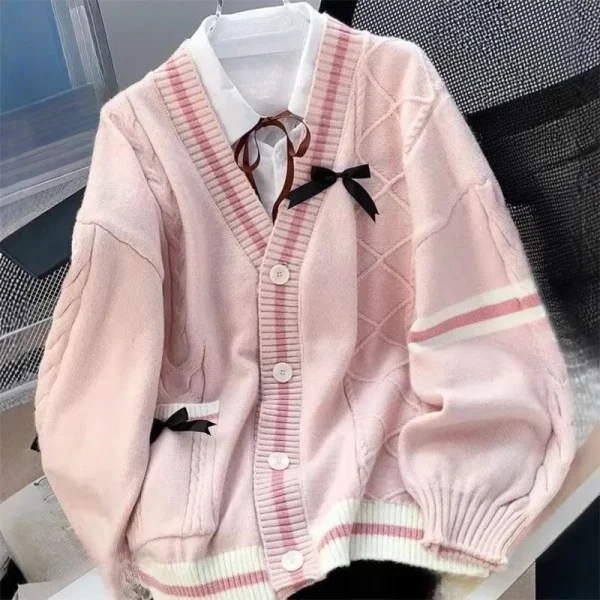 Casual Sweet Bow Cardigan