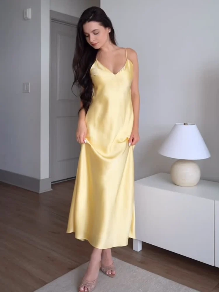 Women Off Shoulder Pink Satin Maxi Dresses - Image 8