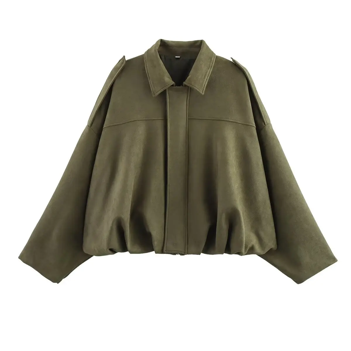 Vintage Women Green Oversize Bomber Jackets - Image 7