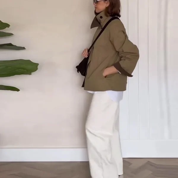 Oversized Women's Coat Jacket Reversible High Collar Jackets