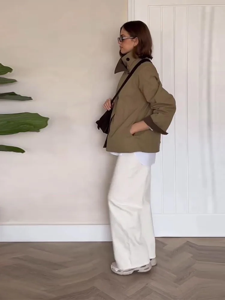 Oversized Women's Coat Jacket Reversible High Collar Jackets