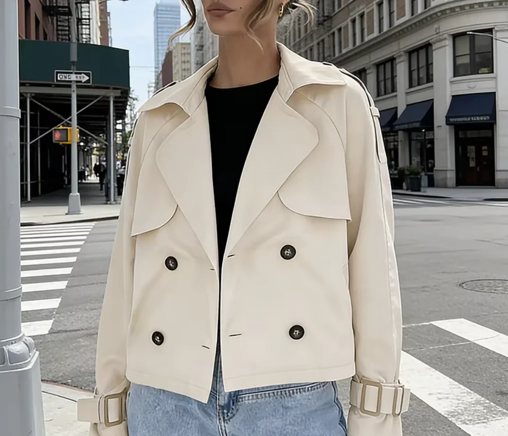 2025 Fall Women's Niche Collar Design Trench Coat - Image 7