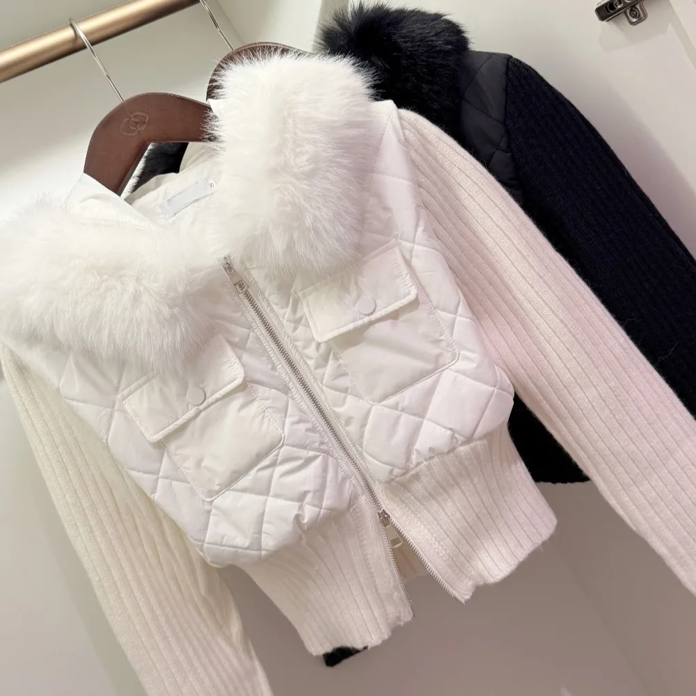 Fur Collar Cotton Top Leatherette Slimming Outerwear Coat - Image 5