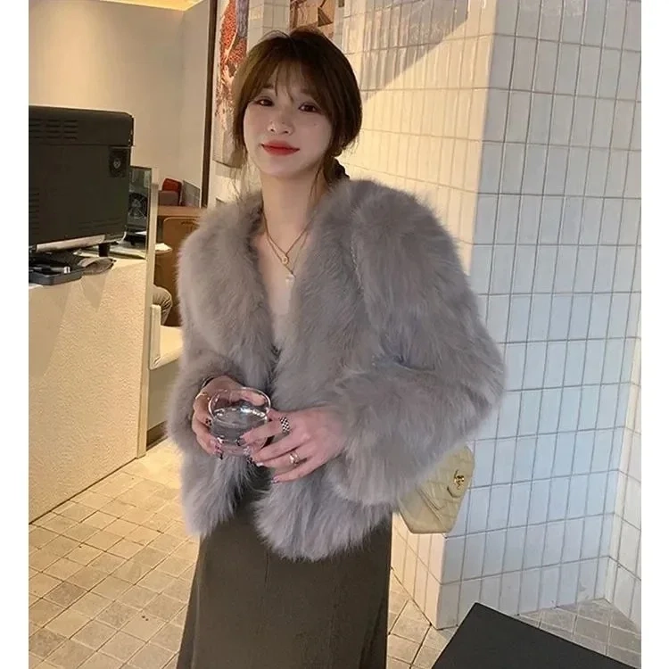 2026 New Fashion Casual Imitation Fox Fur Coat - Image 9