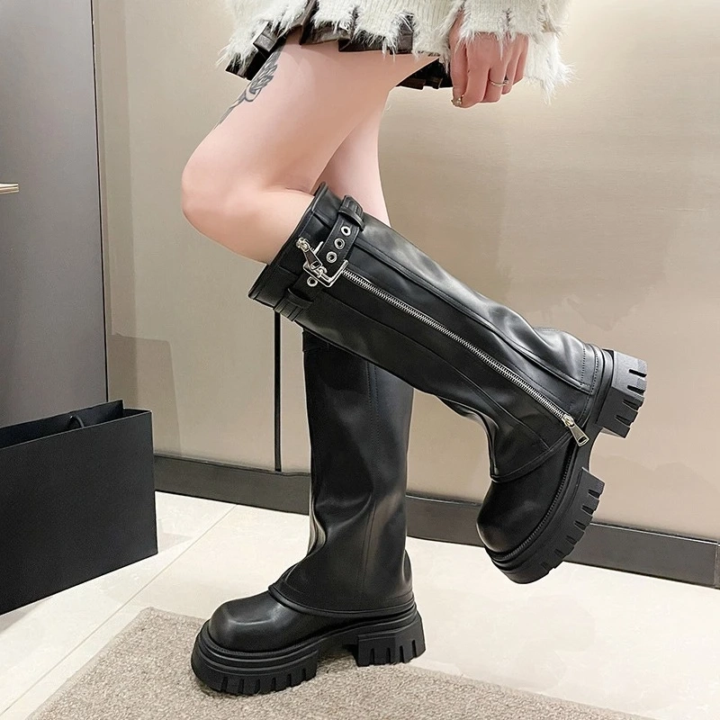 Winter Women Biker Boots - Image 9