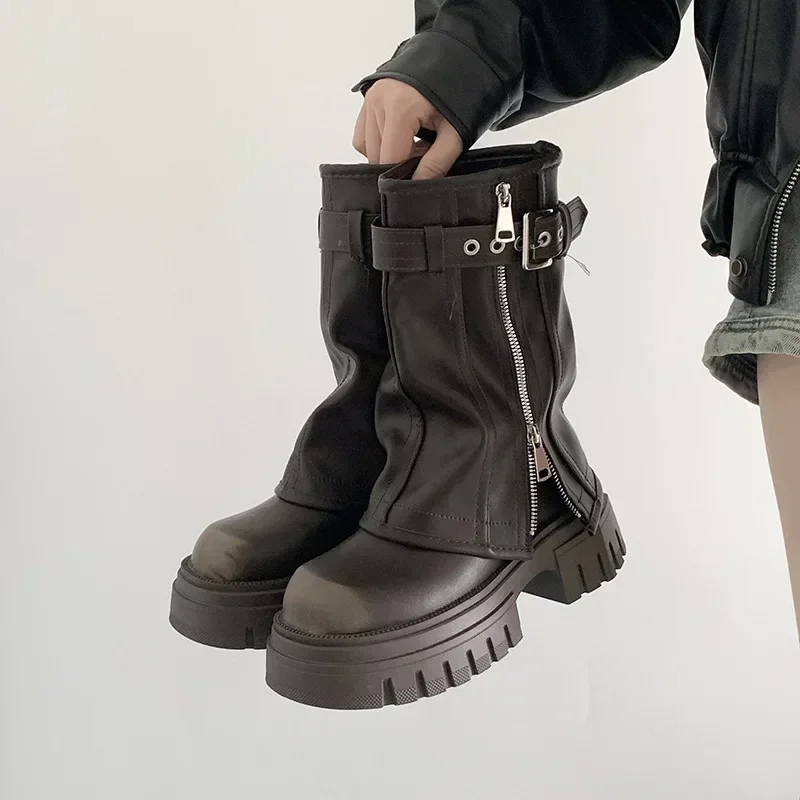 Winter Women Biker Boots - Image 8