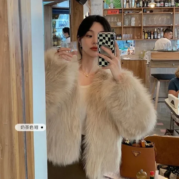 2026 New Fashion Casual Imitation Fox Fur Coat